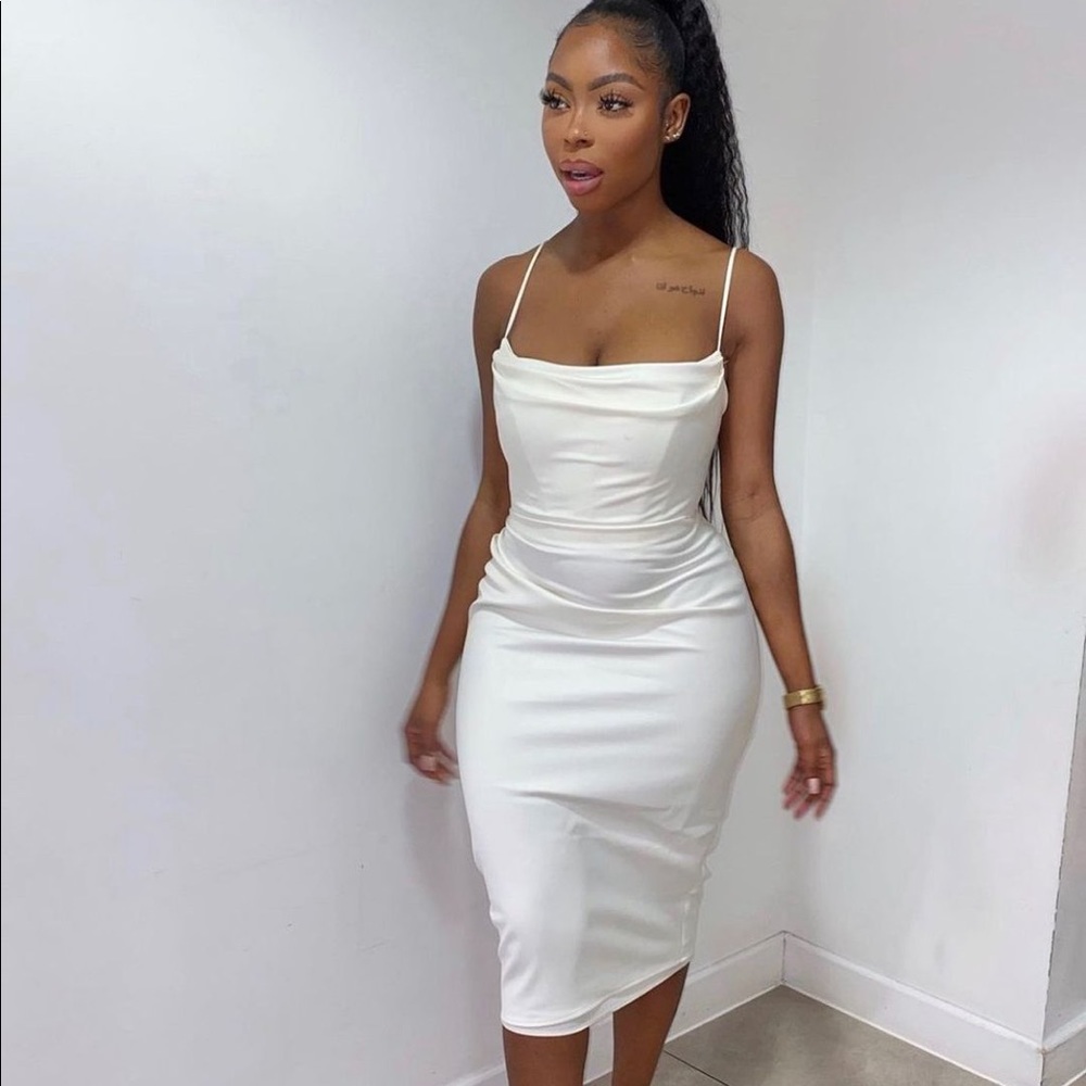 House of CB anja dress white midi